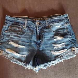 American Eagle distressed denim shorts